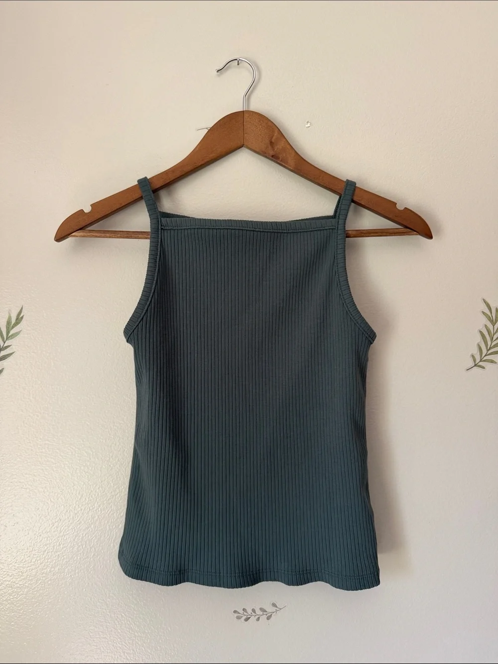 Old Navy Small Ribbed Square-Neck Tank Top - Slate Green - Picture 1 of 1